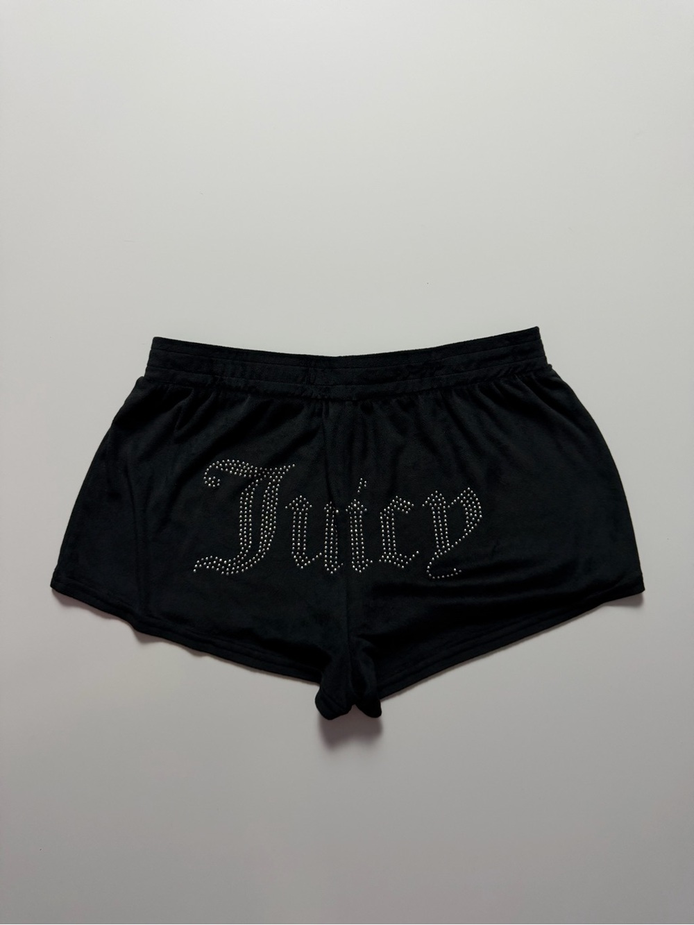 Juicy Couture Rhinestone Logo Soft Sleep Shorts, Black, Size M